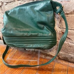 Worthington Deep Green Leather Shoulder Bag